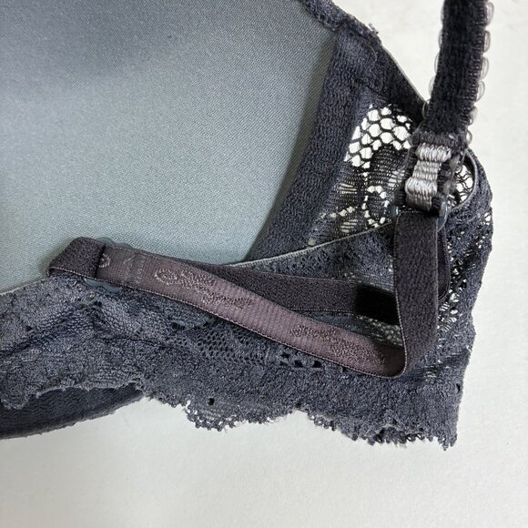 Y2K Victoria’s Secret Angels Lace Push-up Bra Gray 36B Coquette - Picture 6 of 10